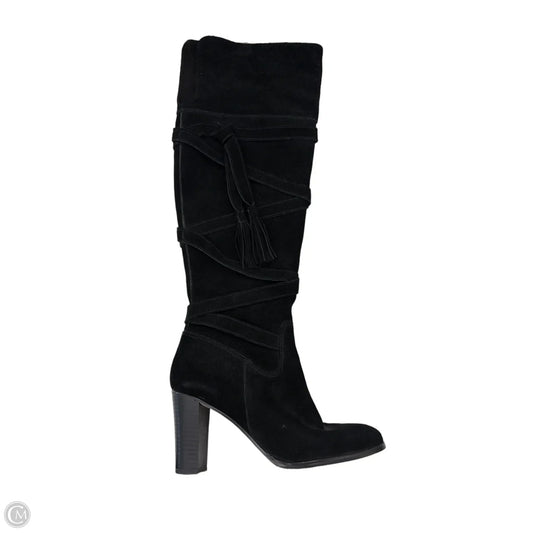 Boots Leather By Saks Fifth Avenue In Black, Size: 8