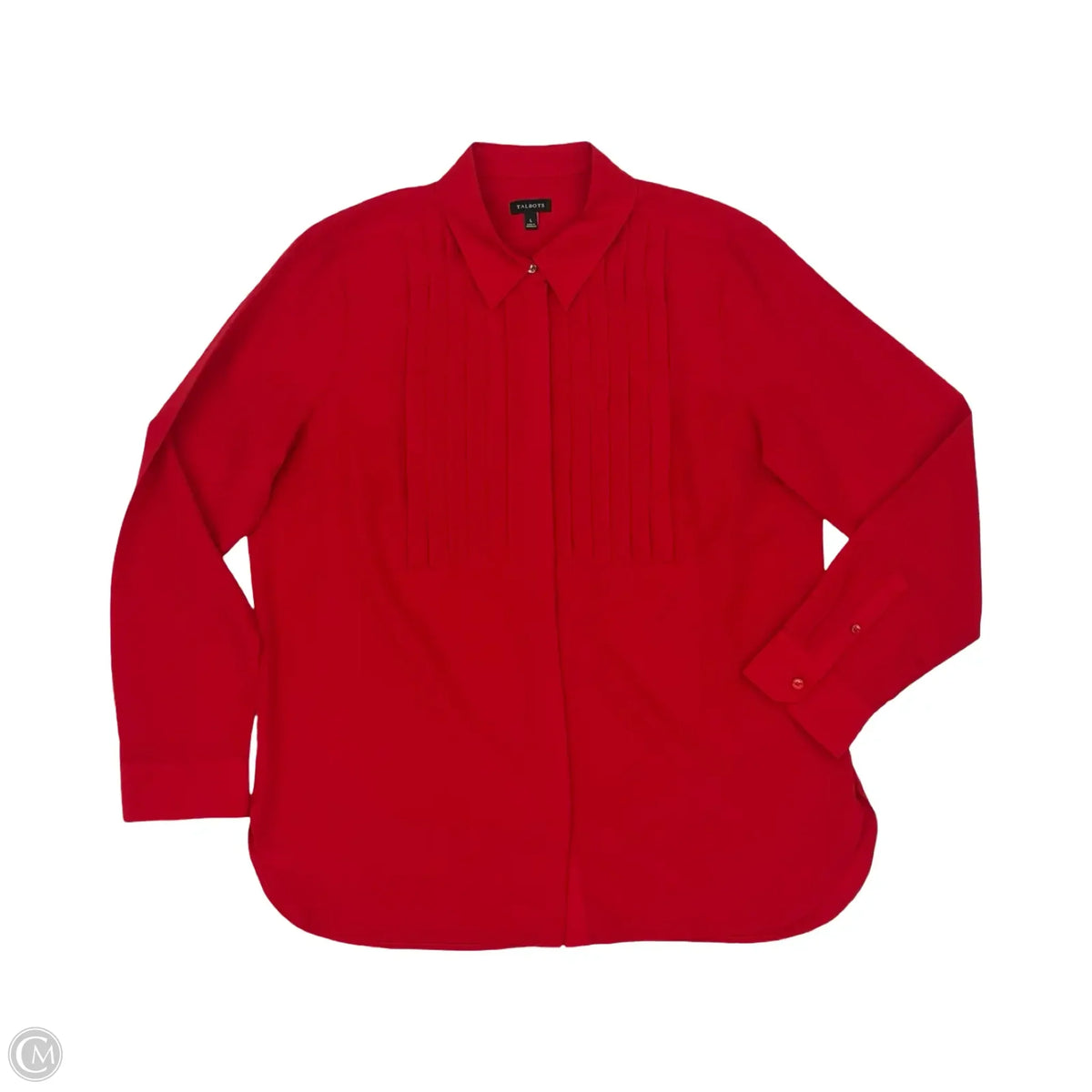 Blouse Long Sleeve By Talbots In Red, Size: L