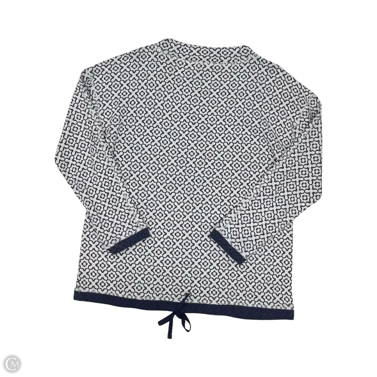 Top Long Sleeve By Talbots In Blue & White, Size: M