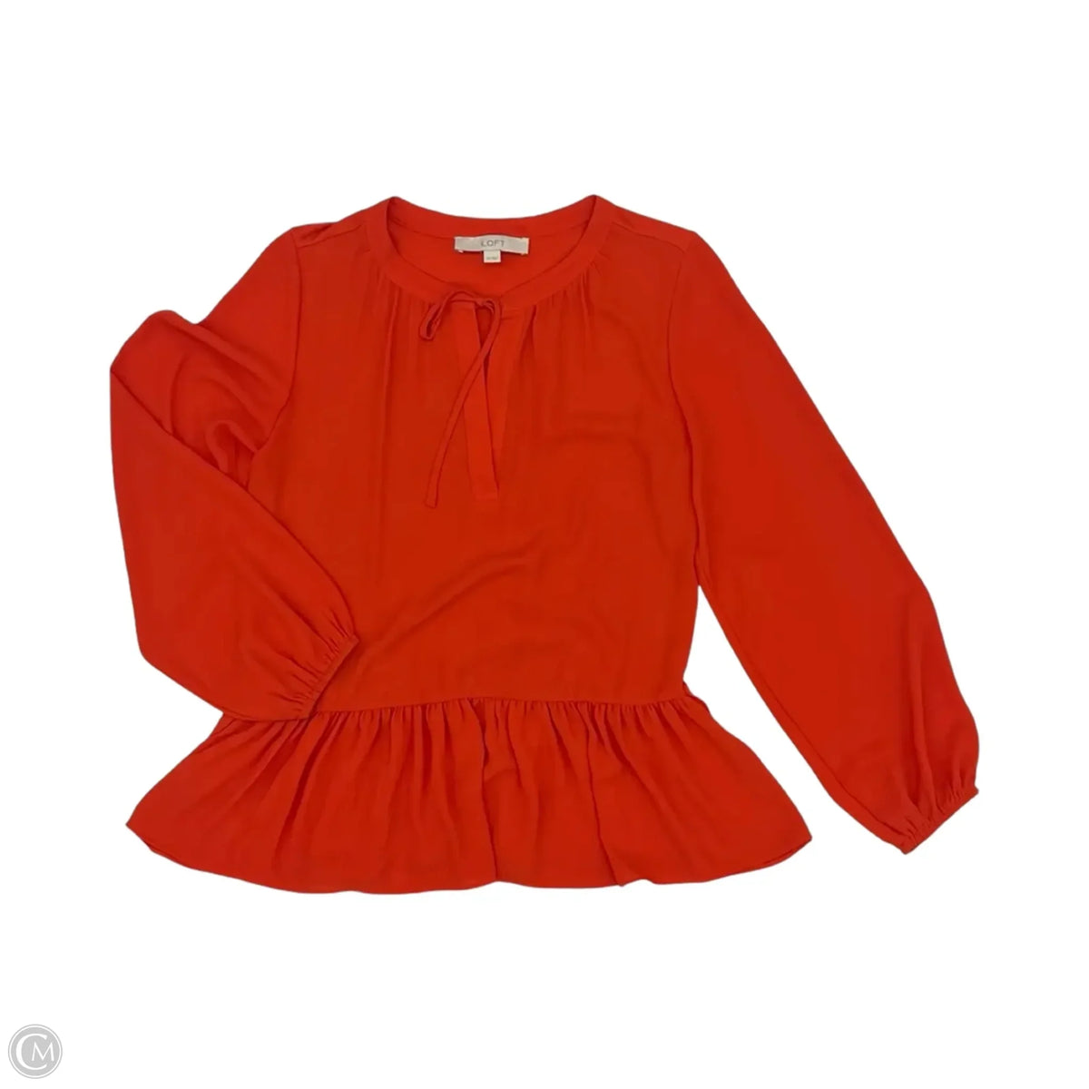 Blouse Long Sleeve By Loft In Red, Size: Xs