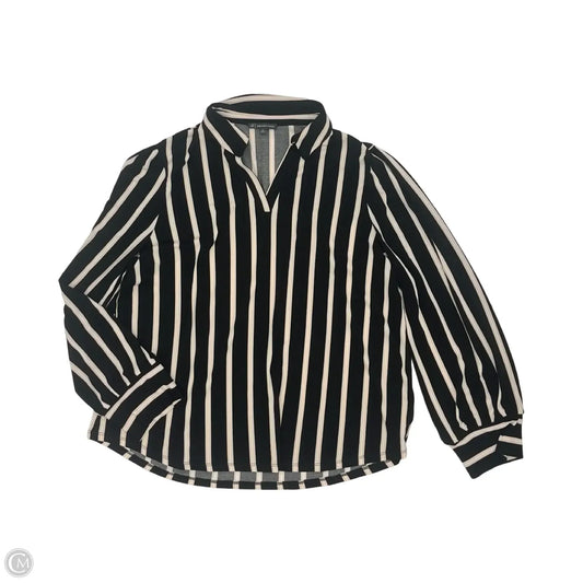 Blouse Long Sleeve By Adrianna Papell In Striped Pattern, Size: Xl