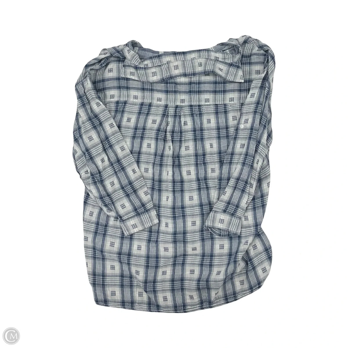 Top Long Sleeve By Max Studio In Blue & White, Size: S