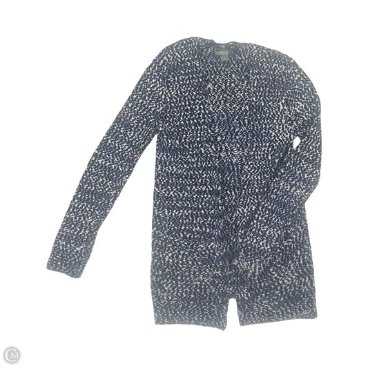Sweater Cardigan By Natural Reflections In Blue & White, Size: M