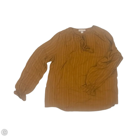 Blouse Long Sleeve By Knox Rose In Orange, Size: Xs