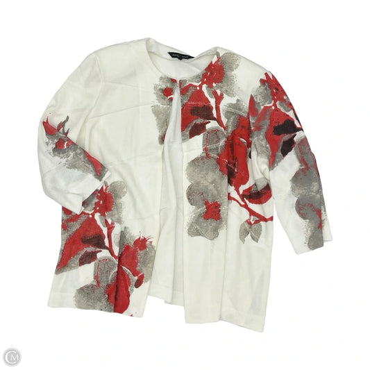 Sweater Cardigan By Ming Wang In White, Size: Xl
