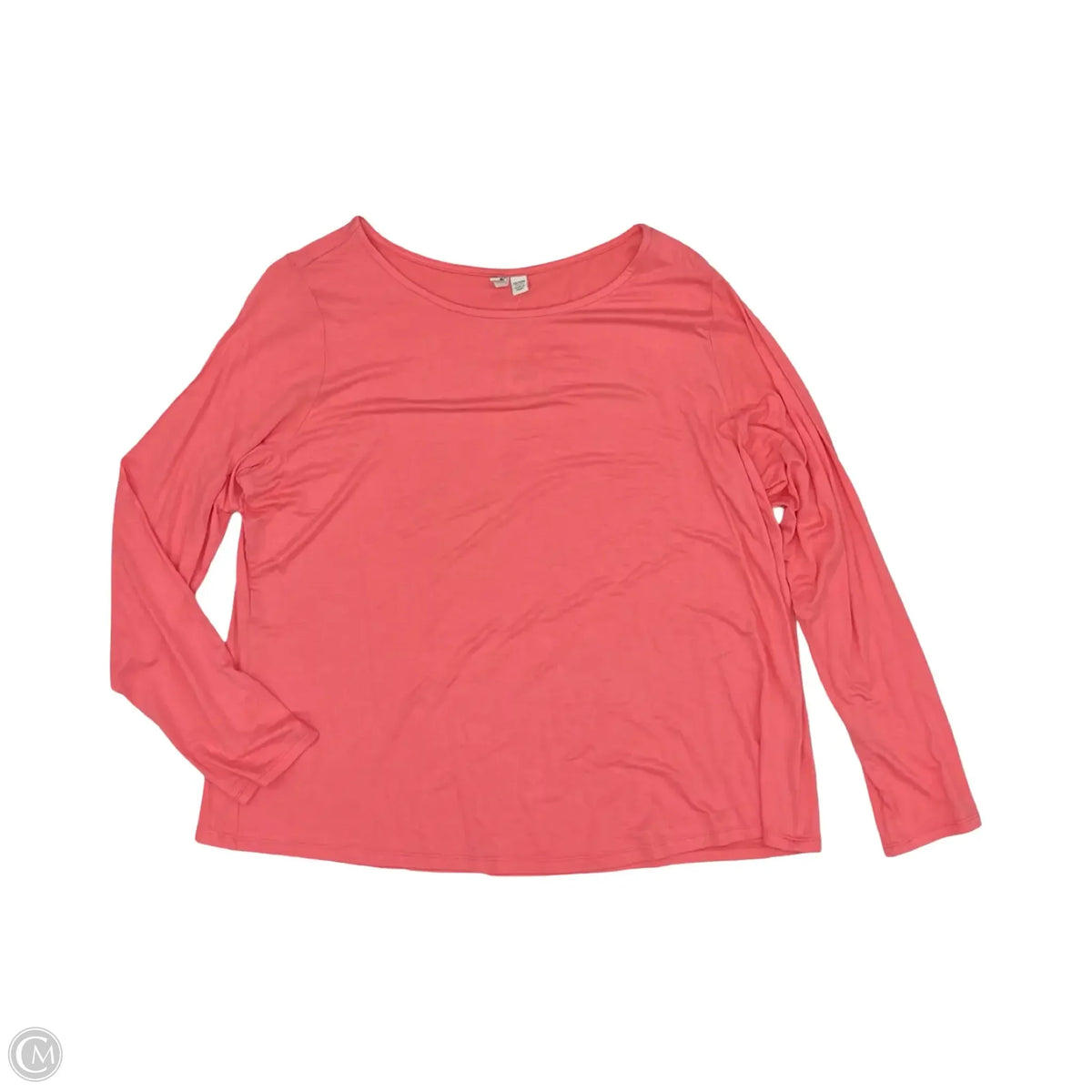 Top Long Sleeve Basic By Cato In Pink, Size: 1x
