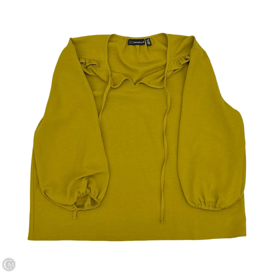 Blouse 3/4 Sleeve By Rafaella In Chartreuse, Size: L