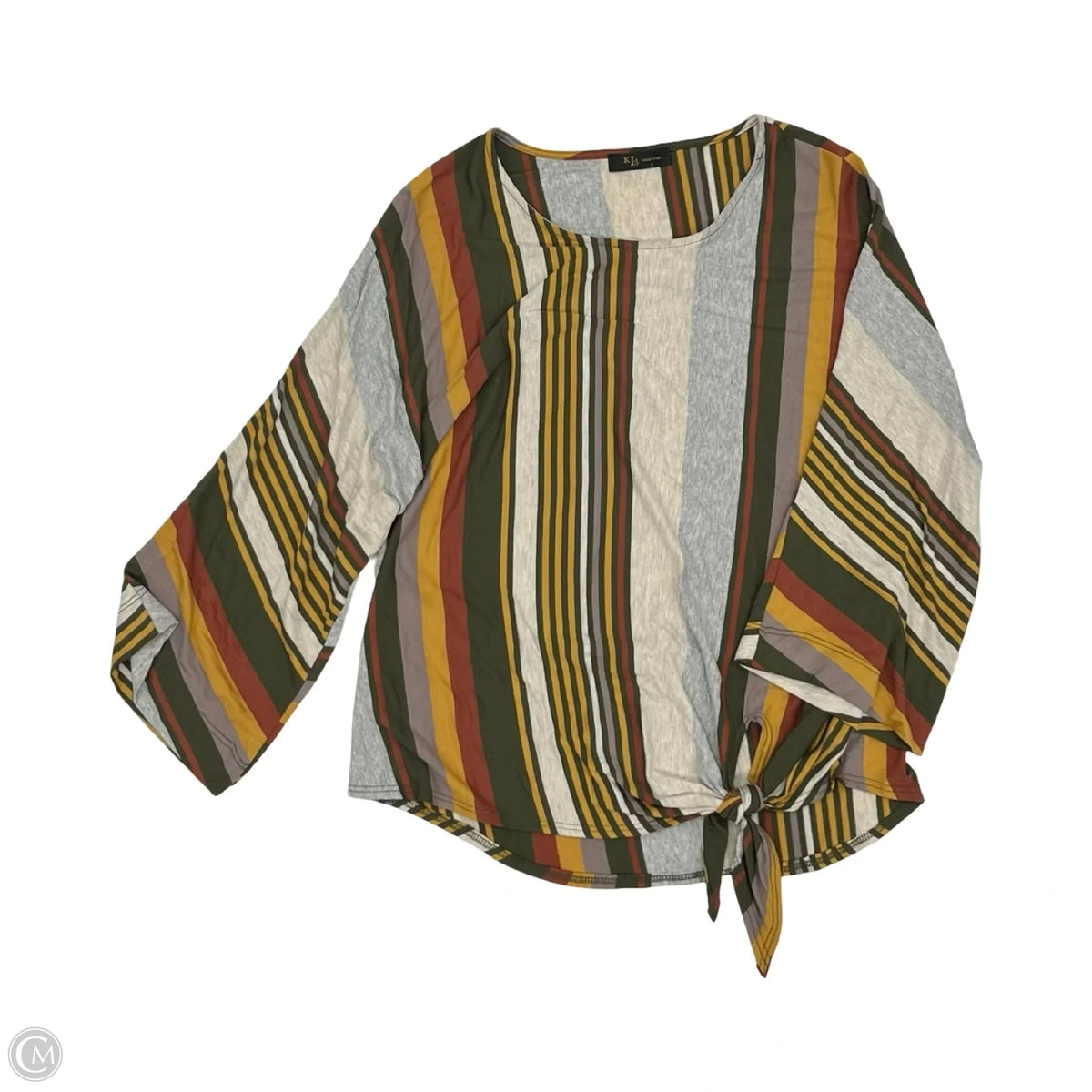Top 3/4 Sleeve By Kld In Striped Pattern, Size: S
