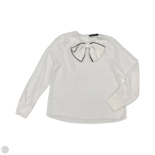 Blouse Long Sleeve By Zara Basic In Pink, Size: S