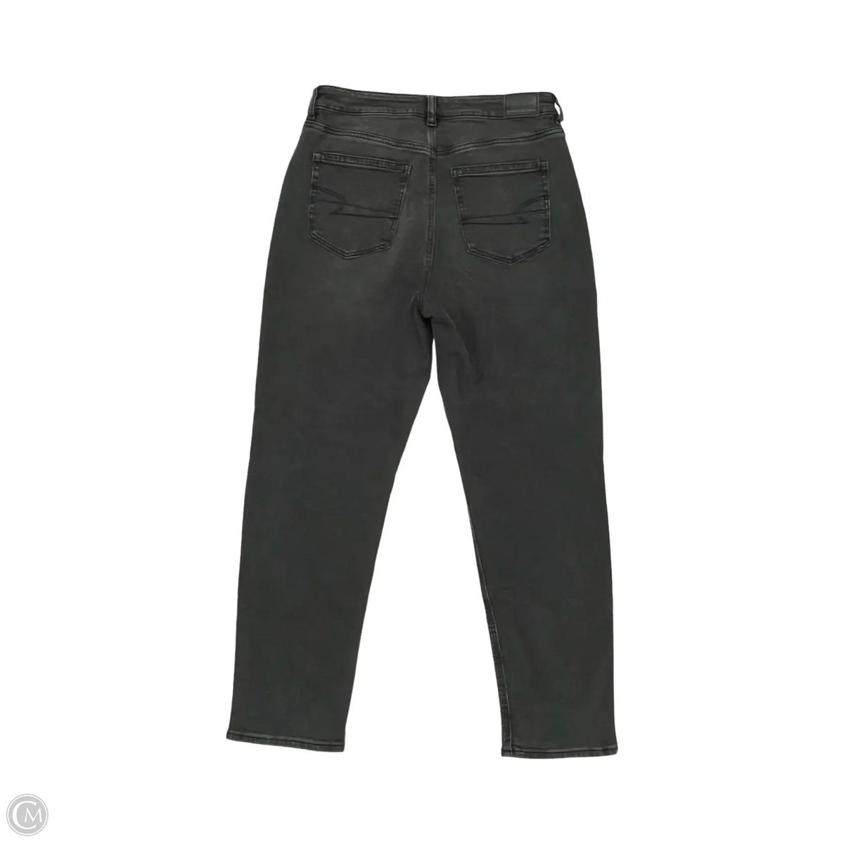 Jeans Straight By American Eagle In Black Denim, Size: 8
