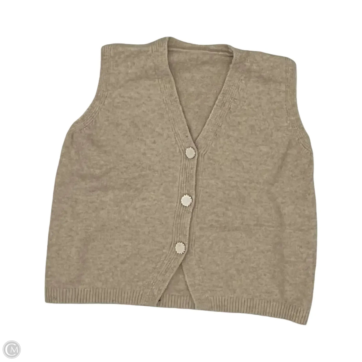 Vest Sweater By Cme In Tan, Size: L