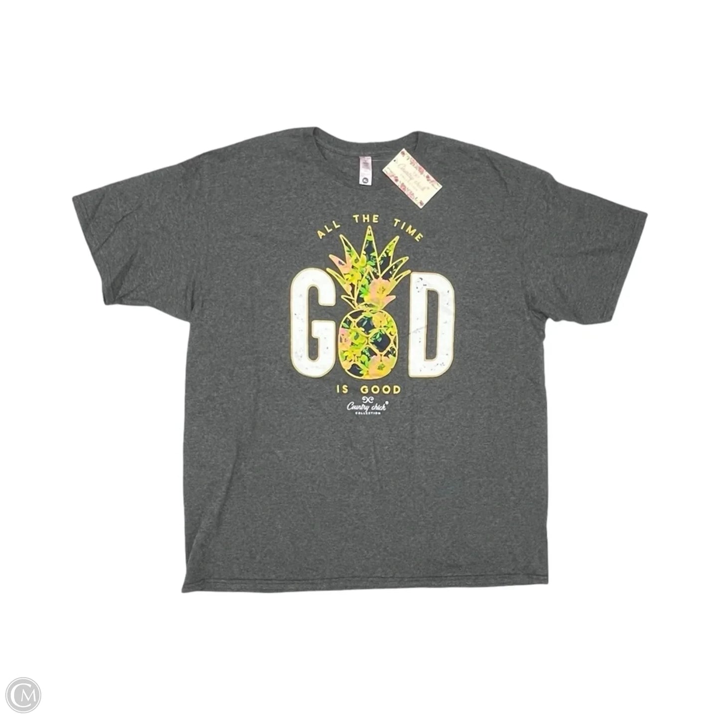 Top Short Sleeve By Clothes Mentor In Grey, Size: Xl