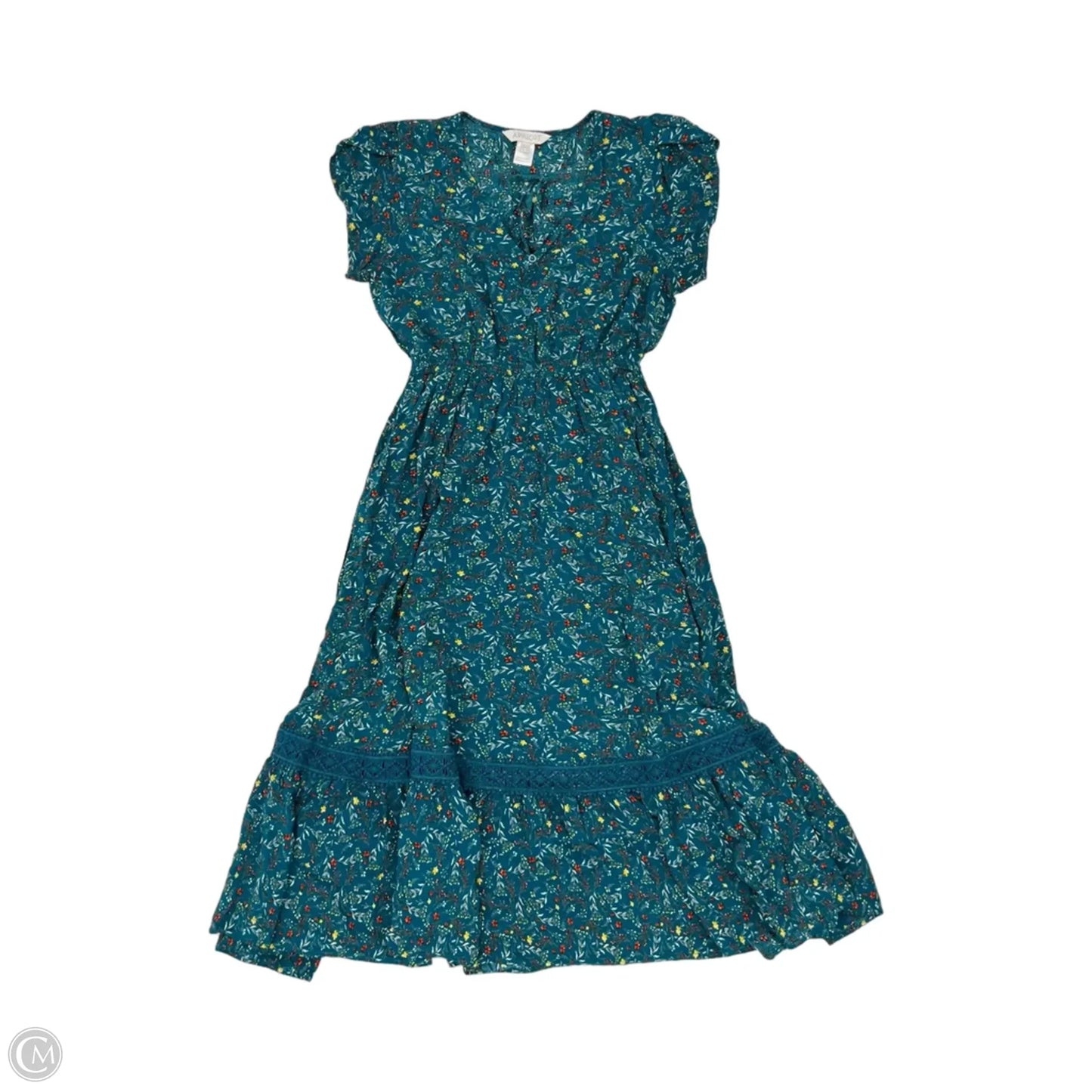 Dress Casual Midi By Clothes Mentor In Teal, Size: 12