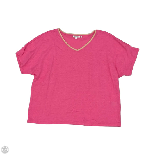 Top Short Sleeve By Chicos In Pink, Size: Xxl
