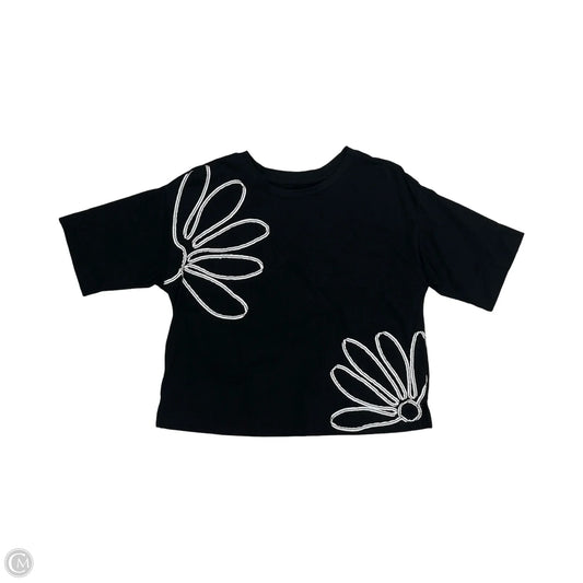 Top Short Sleeve By Loft In Black & White, Size: Xs