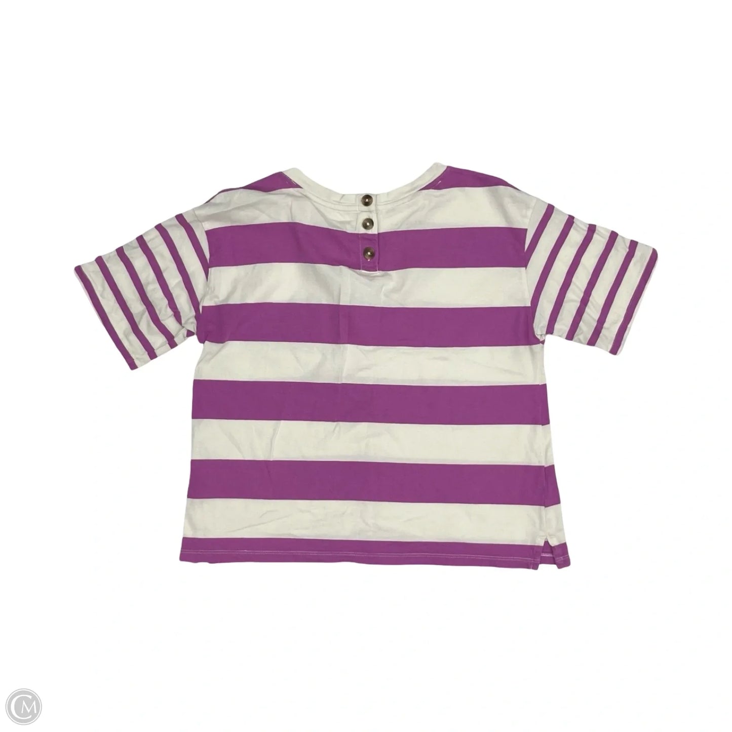 Top Short Sleeve By Talbots In Purple & White, Size: Sp