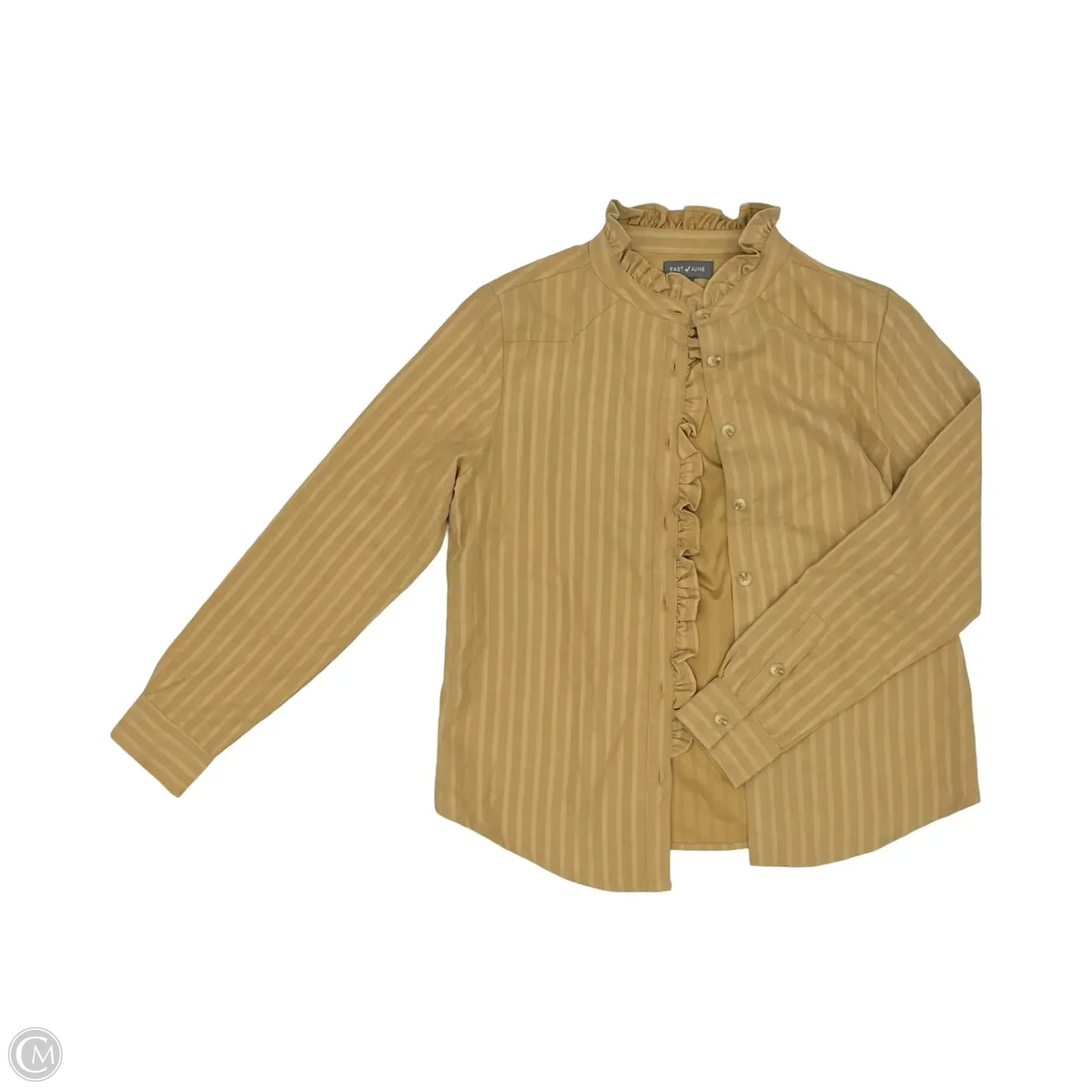 Jacket Shirt By Clothes Mentor In Tan, Size: S