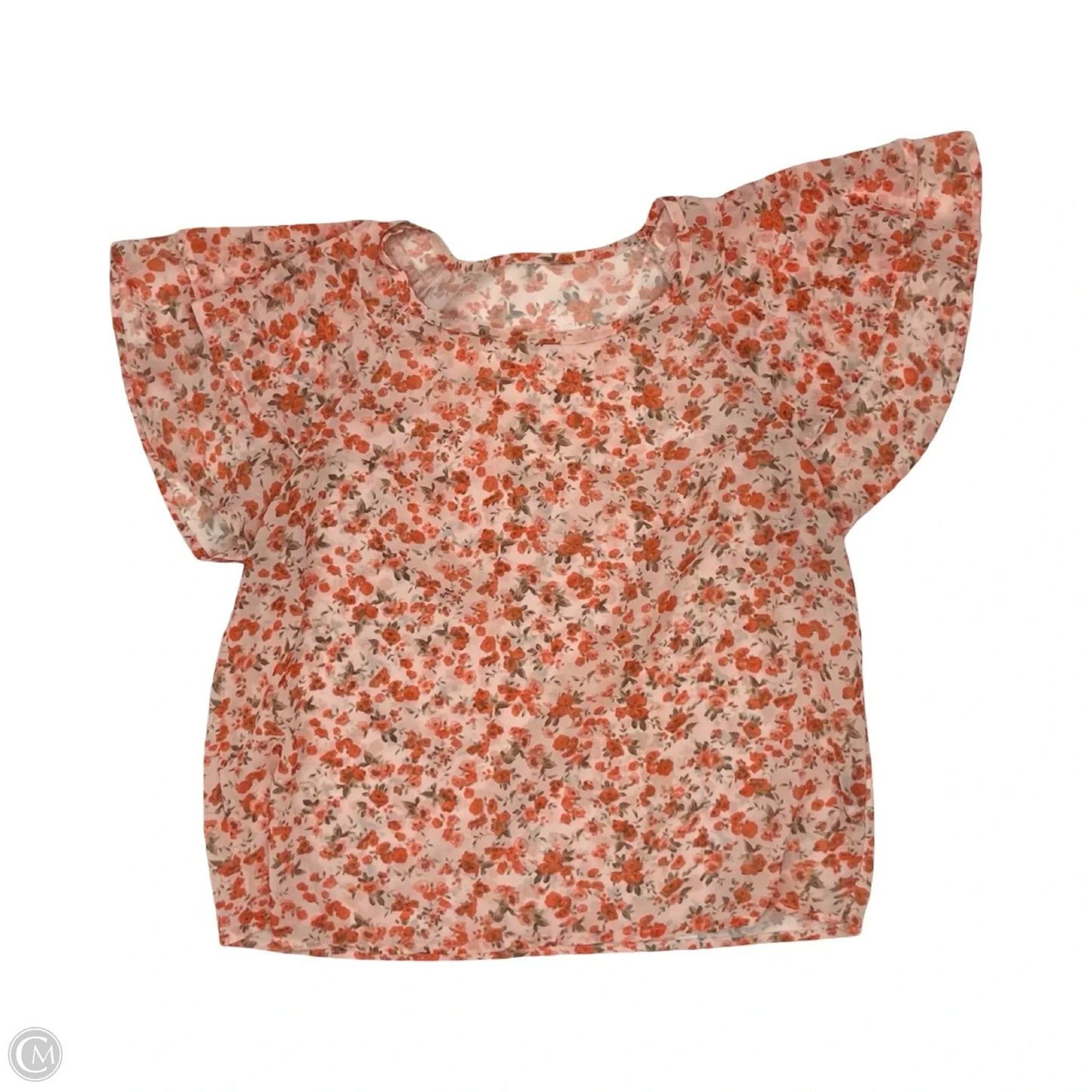Blouse Short Sleeve By Shein In Floral Print, Size: M