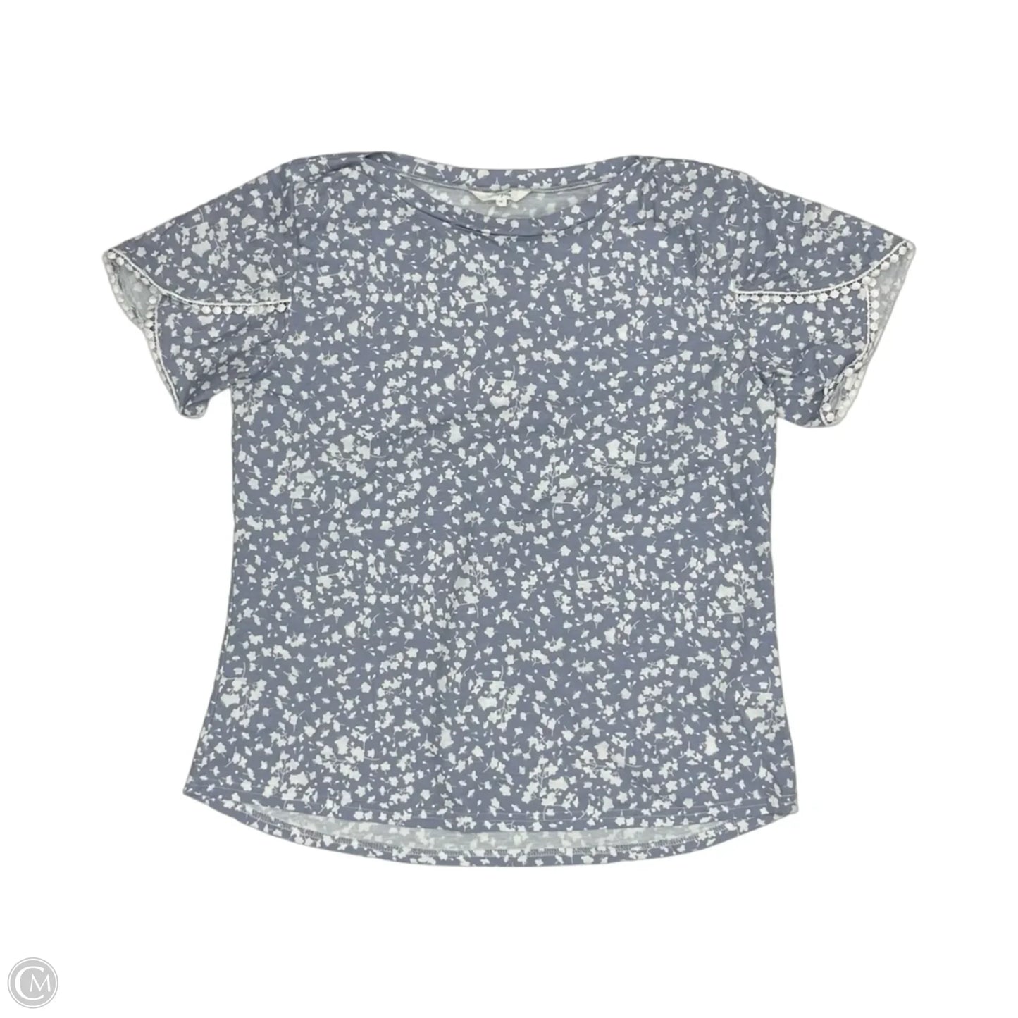 Top Short Sleeve By Amaryllis In Blue & White, Size: Xl