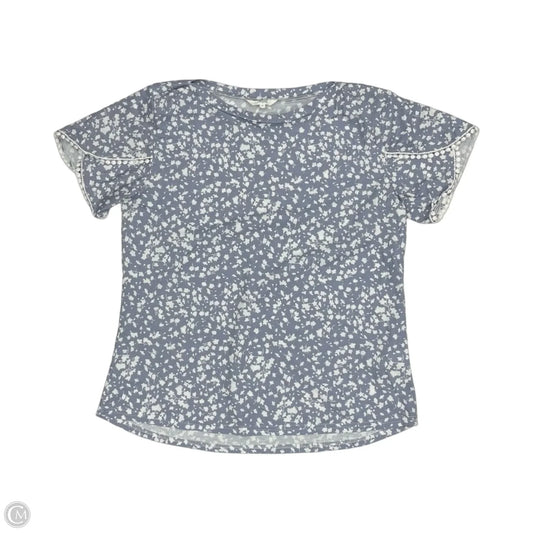 Top Short Sleeve By Amaryllis In Blue & White, Size: Xl