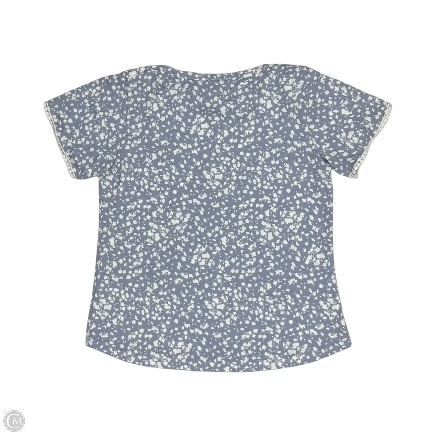 Top Short Sleeve By Amaryllis In Blue & White, Size: Xl