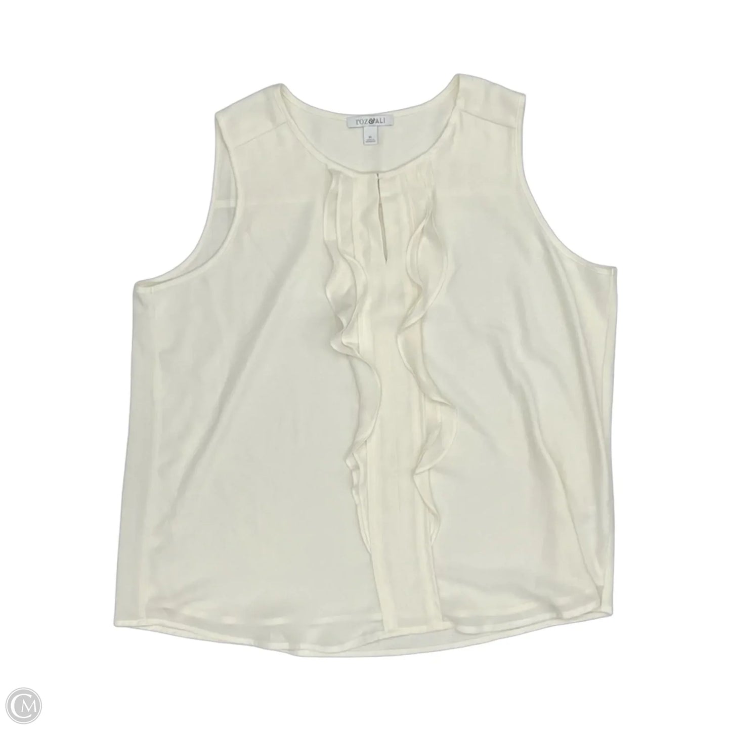 Blouse Sleeveless By Roz And Ali In Cream, Size: Xl