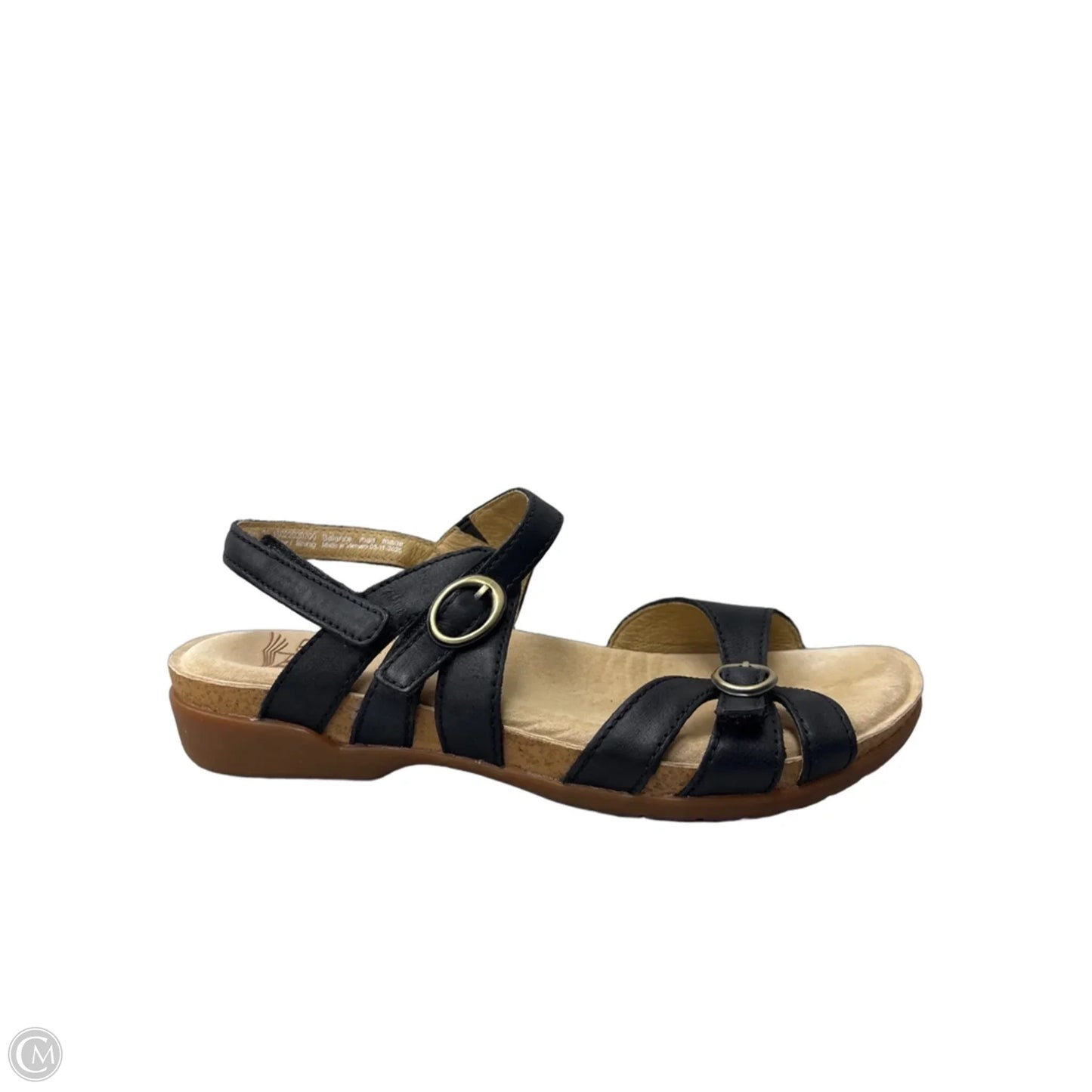 Sandals Flats By Dansko In Black & Tan, Size: 7.5