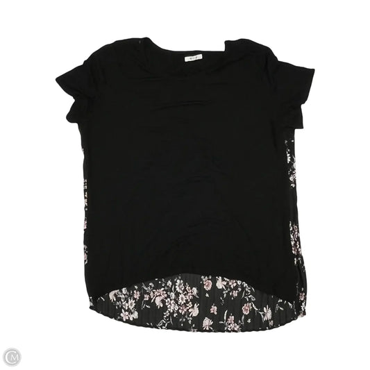 Blouse Short Sleeve By Maurices In Black, Size: L