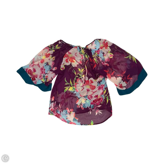 Blouse Short Sleeve By Express In Purple, Size: Xs