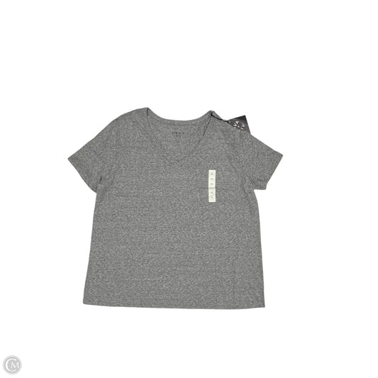 Top Short Sleeve Basic By Ava & Viv In Grey, Size: 2x