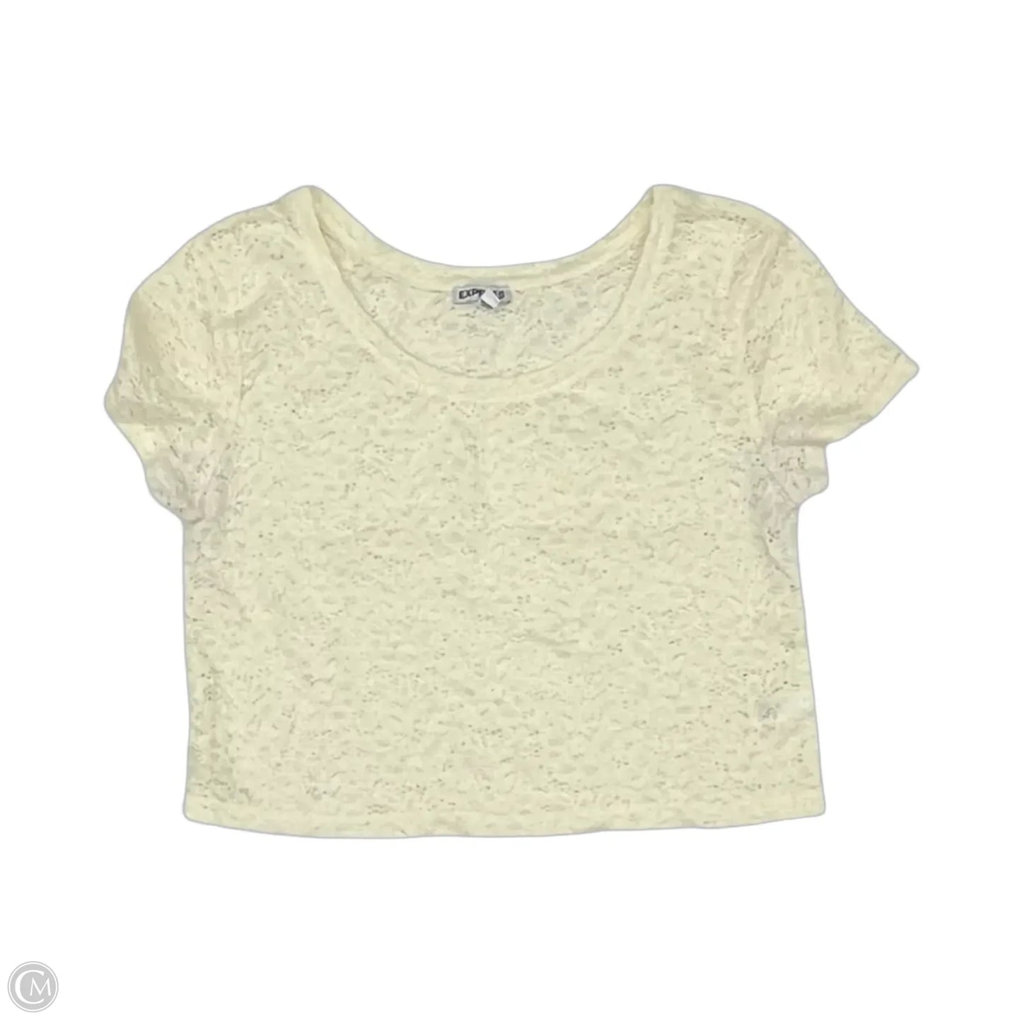 Top Short Sleeve By Express In Cream, Size: M