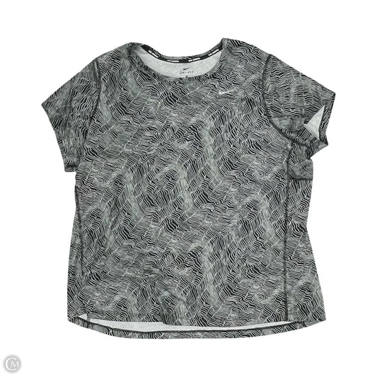 Athletic Top Short Sleeve By Nike In Black & White, Size: 3x