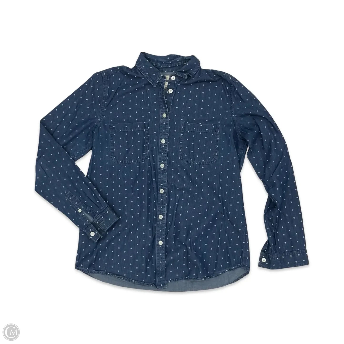 Top Long Sleeve By Loft In Blue Denim, Size: S