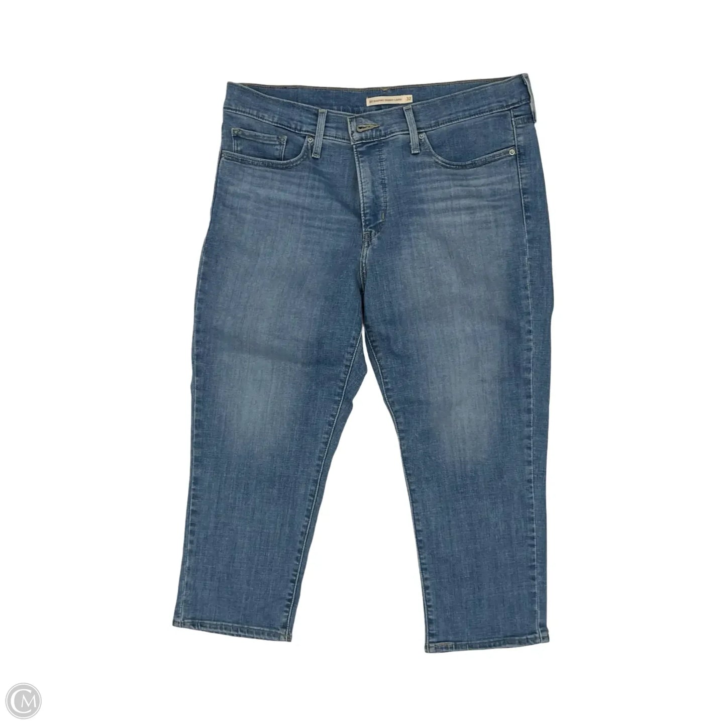 Jeans Cropped By Levis In Blue Denim, Size: 14