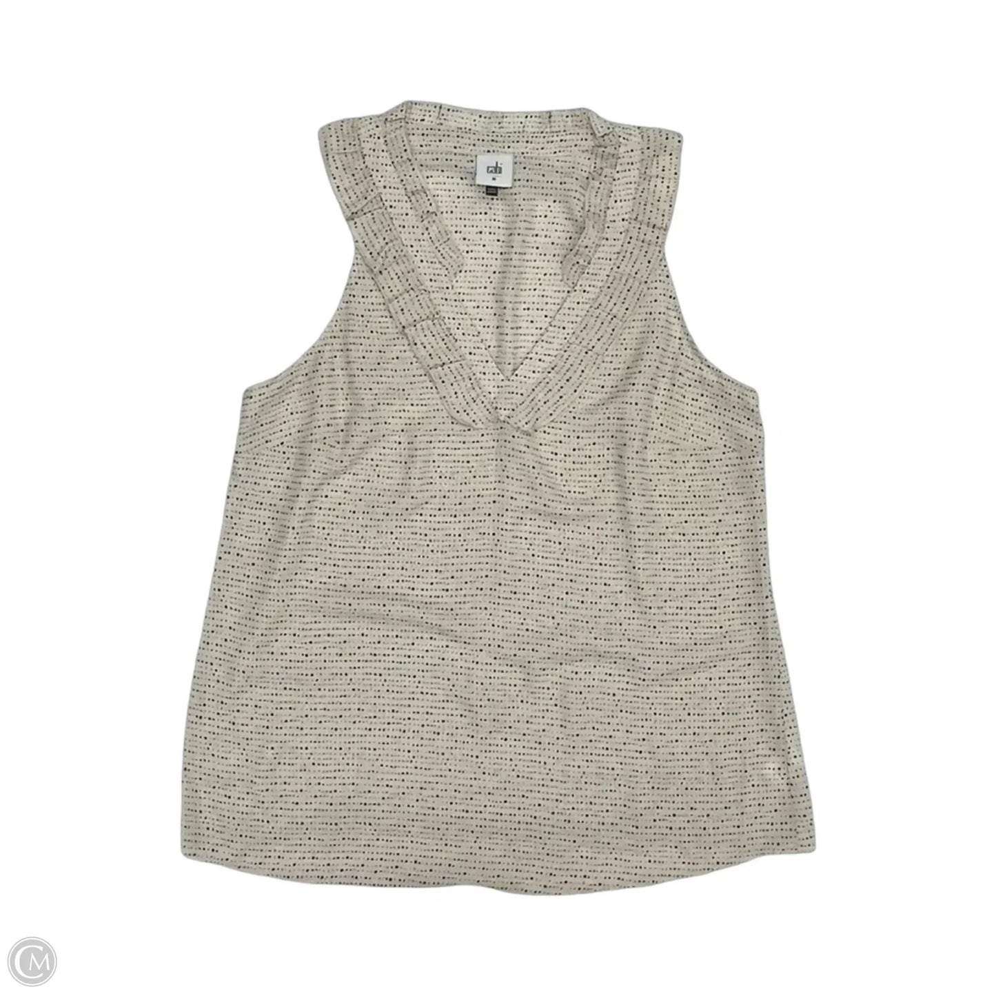 Blouse Sleeveless By Cabi In Black & Cream, Size: M
