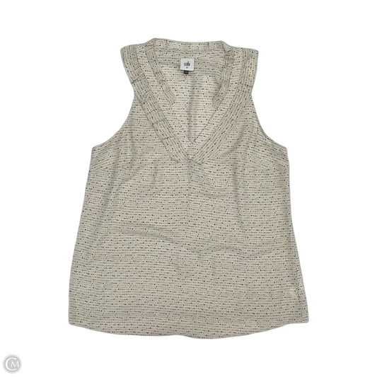 Blouse Sleeveless By Cabi In Black & Cream, Size: M