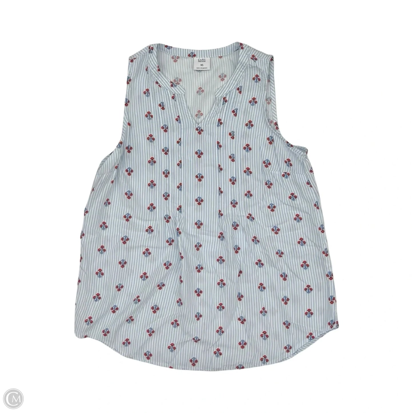 Top Sleeveless By Croft And Barrow In Blue & White, Size: Xs
