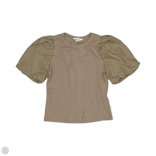 Top Short Sleeve By H&m In Tan, Size: Xs