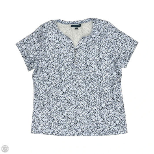 Top Short Sleeve By Karen Scott In Blue, Size: 2x