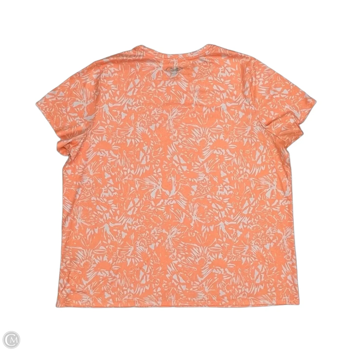 Athletic Top Short Sleeve By Under Armour In Orange & White, Size: 1x