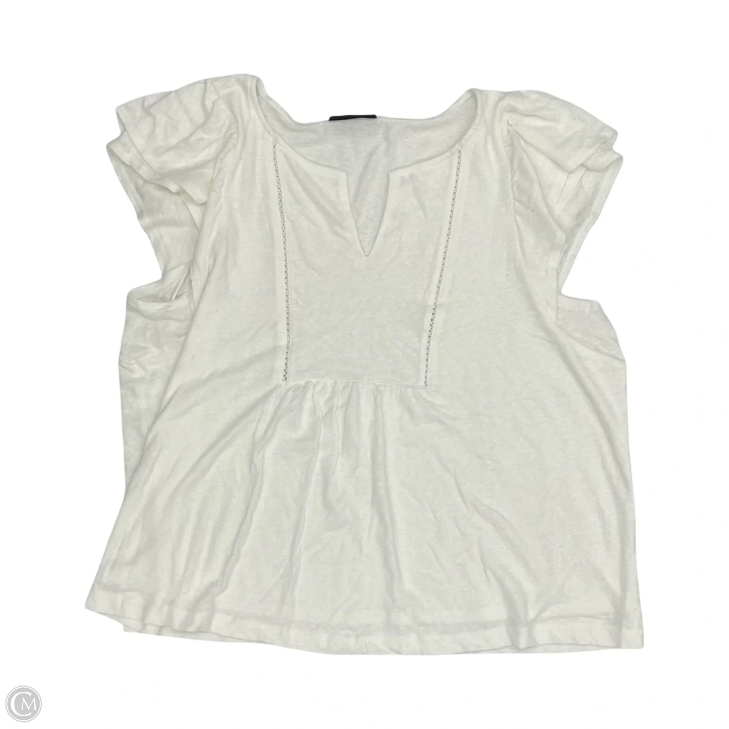 Top Short Sleeve By Lane Bryant In White, Size: 3x