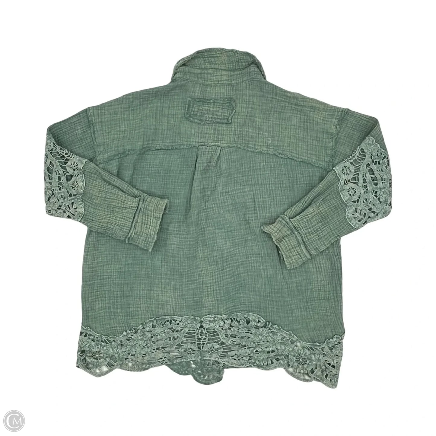 Top Long Sleeve By Gimmicks In Green, Size: S