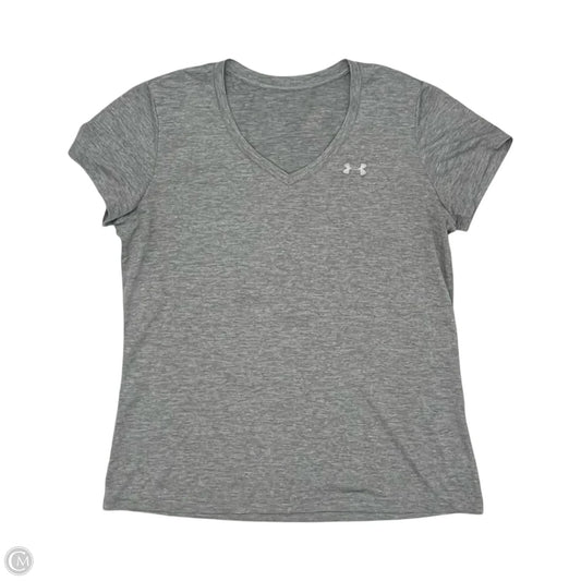 Athletic Top Short Sleeve By Under Armour In Grey, Size: L