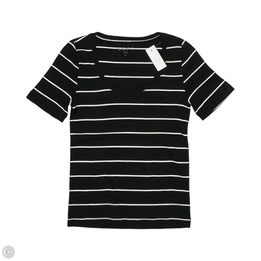 Top Short Sleeve By Loft In Black & White, Size: S
