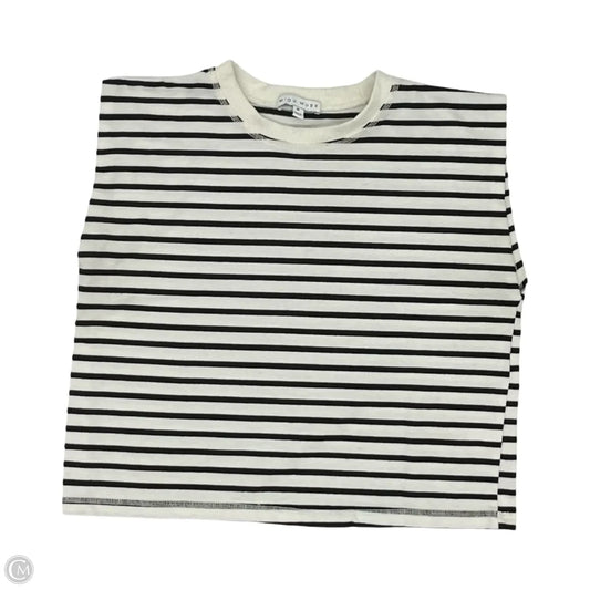 Top Short Sleeve By Miou Muse In Black & White, Size: M