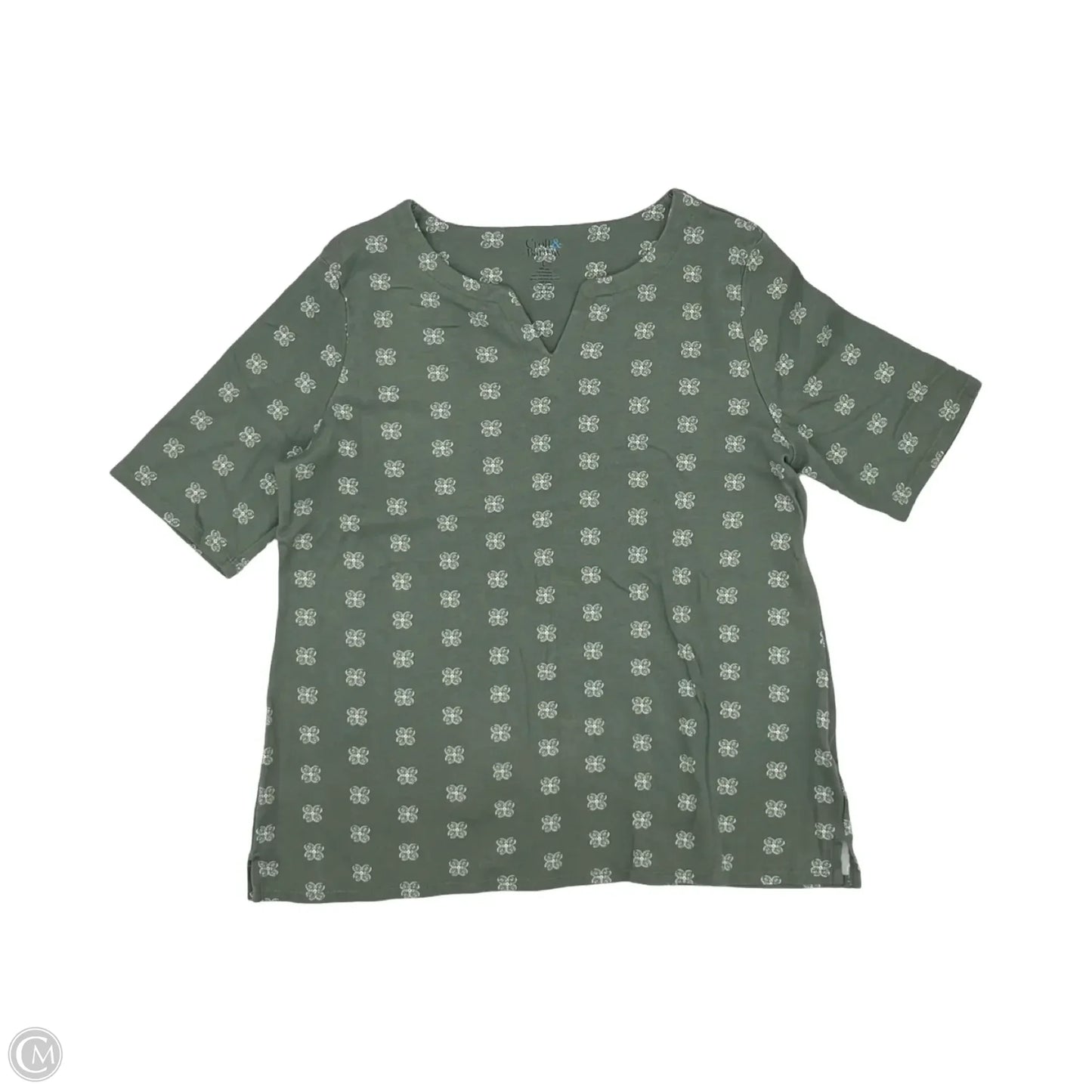 Top Short Sleeve By Croft And Barrow In Green, Size: L