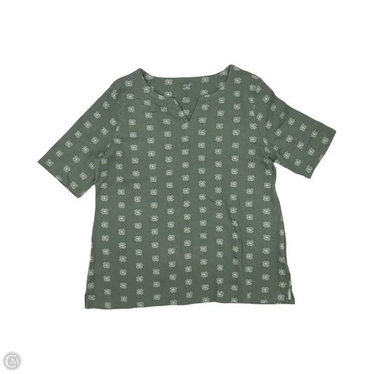 Top Short Sleeve By Croft And Barrow In Green, Size: L