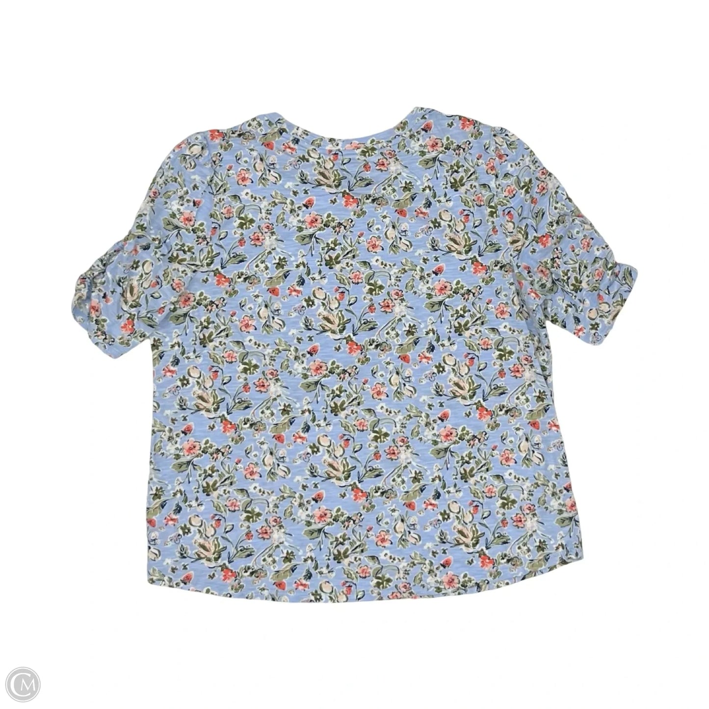 Top Short Sleeve By Croft And Barrow In Blue, Size: L