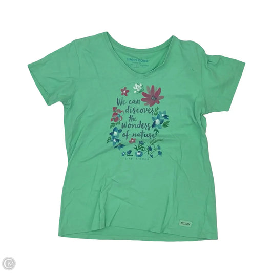 Top Short Sleeve By Life Is Good In Blue, Size: L