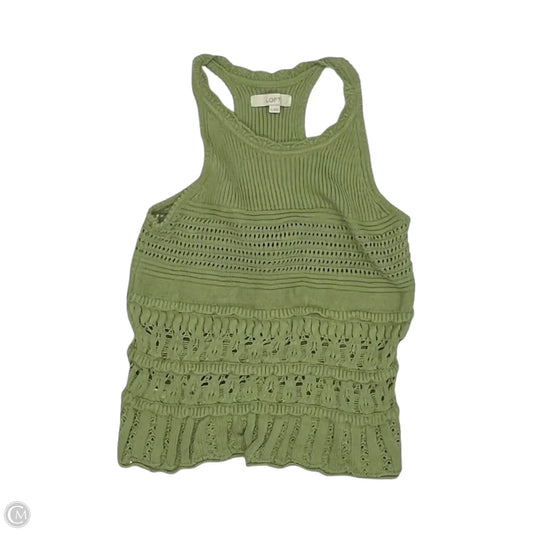 Top Sleeveless By Loft In Green, Size: S